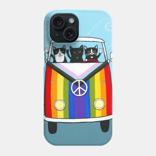 Happy Rainbow Road Trip Cats Phone Case