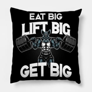 Bodybuilding Eat Big Lift Big Get Big Rhino Pillow