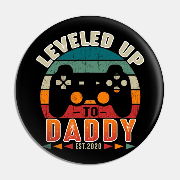 Leveled Up To Daddy EST 2020 Costume Gift Pin by Ohooha