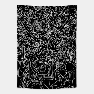 Abstract Ink Drawing #14 Black Tapestry