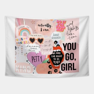 Girl Power Collage Tapestry