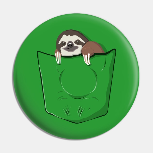 Sloth in a pocket Pin by Bomdesignz