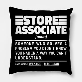 Store Associate Noun Definition Job Title Sarcstic Design Funny Store Associate Pillow