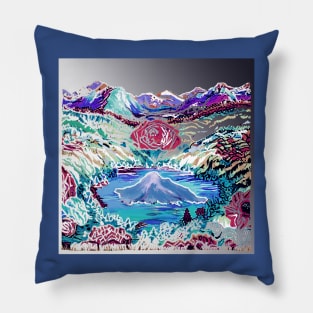 Batik Mountain Lake Pillow