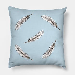 Light White Bird Feathers Pillow