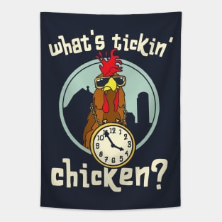 Funny Chicken with Sunglasses Tapestry