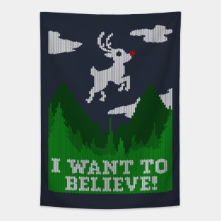 I WANT TO BELIEVE! Ugly Sweater Tapestry