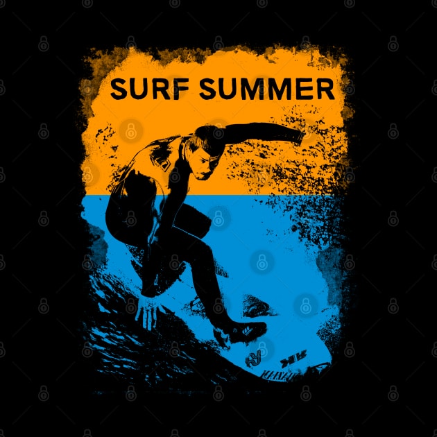 Retro Vintage Summer Surfer Distressed Illustration by StreetDesigns