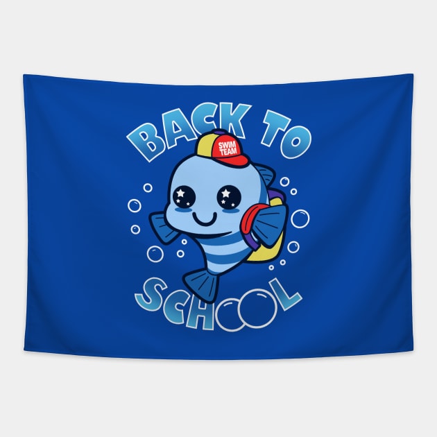 Cute Kawaii Fish Student School Cartoon Fish Meme Gift For Students Tapestry by BoggsNicolas