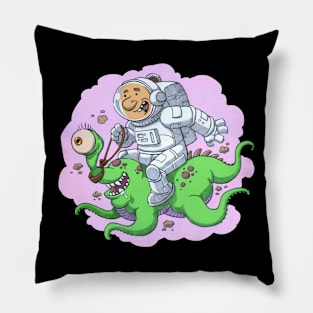 astronaut with alien Pillow