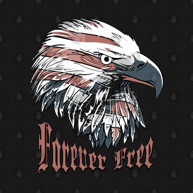 Eagle and the American flag by peace and love