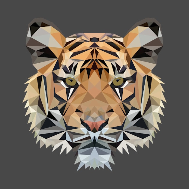 Tiger big cat head polygon geometric gift by MaveriKDALLAS