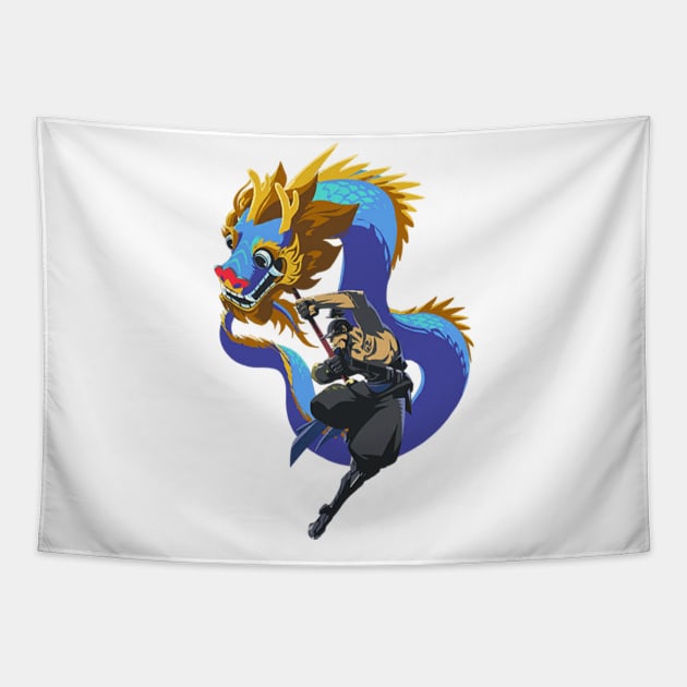 Hanzo Blue Dragon Tapestry by Genessis