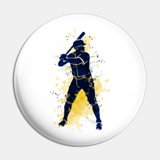 Baseball player silhouette Pin