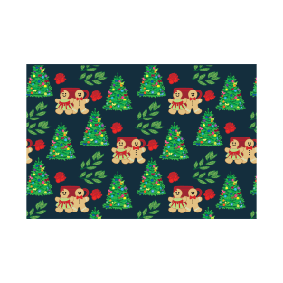 Christmas Tree Pattern with Gingerbread Men T-Shirt