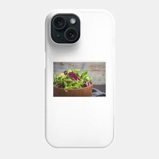 Salad mix with rucola. Fresh vegetable salad, healthy food, salad leaves. Phone Case