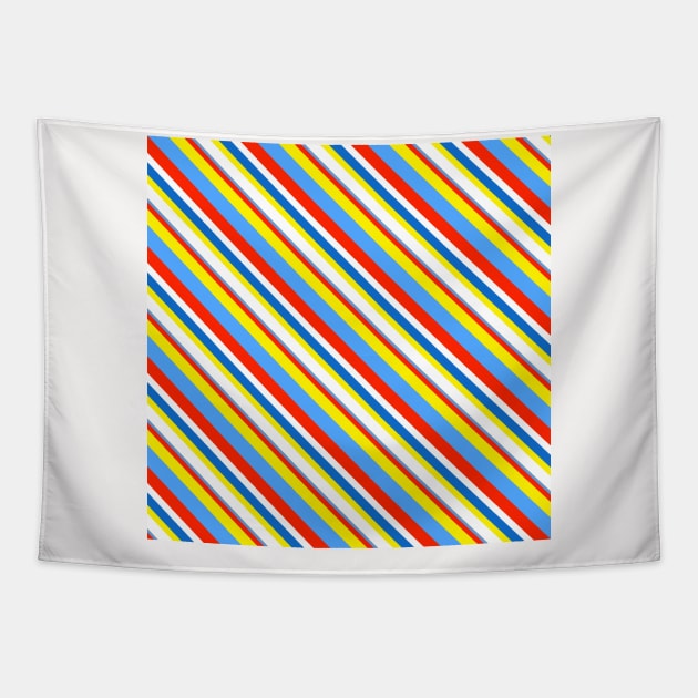 Primary Color Neck Gator Diagonal Stripes Primary Colors Tapestry by DANPUBLIC