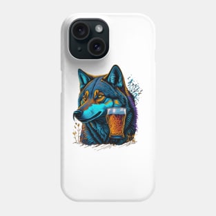 Wolf With A Beer Mug Phone Case