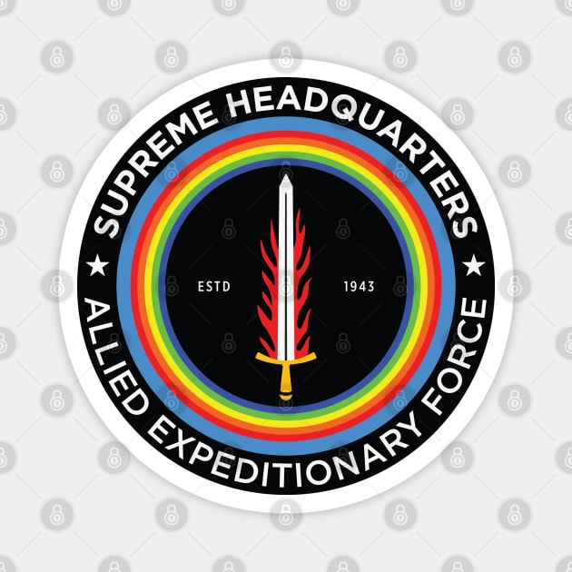 Supreme Headquarters Allied Expeditionary Force - S.H.A.E.F. (Round) Magnet by TNM Design