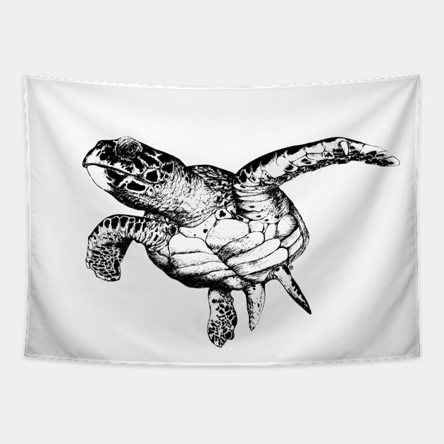 Sea Turtle- Tapestry by VectorInk