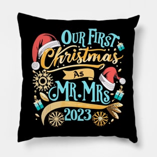 our first christmas as mr and mrs 2023 Pillow