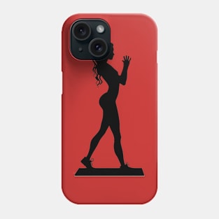 Woman in gym clothes in a yoga pose with mat Phone Case