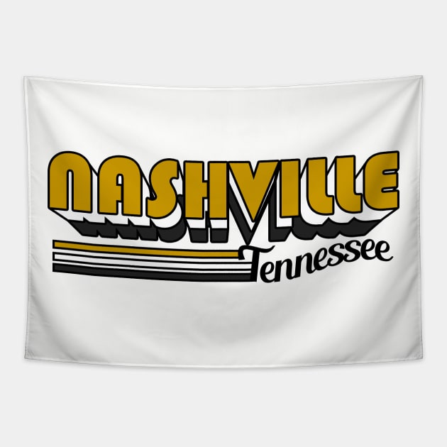 Nashville - Retro 3 Tapestry by BigOrangeShirtShop