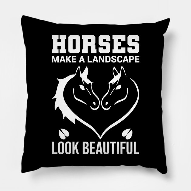 Horses T - Shirt Design Pillow by Shuvo Design