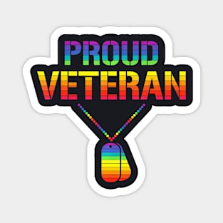 Proud Veteran Lgbt Q Gay Pride Dog Tag Military Soldier Magnet