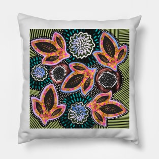 Playful Petals - Digitally Illustrated Abstract Flower Pattern for Home Decor, Clothing Fabric, Curtains, Bedding, Pillows, Upholstery, Phone Cases and Stationary Pillow