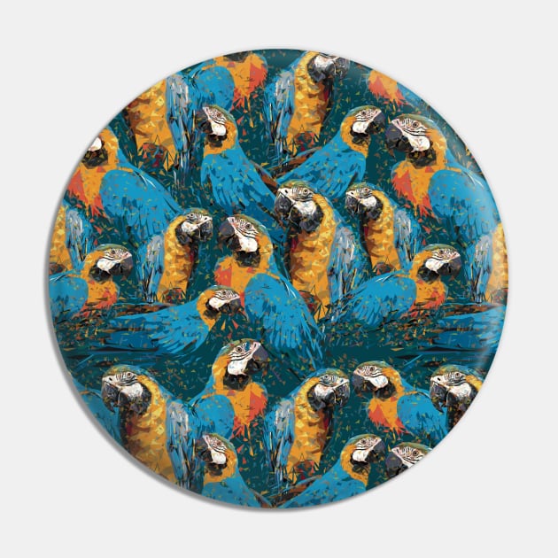 seamless pattern of Blue and gold macaw birds Pin by Lewzy Design