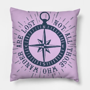 Nautical lettering: not all those who wander are lost Pillow