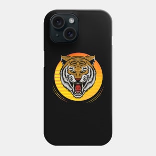 vector angry tiger face Phone Case