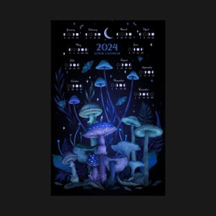 2024 Luna Calendar - Nighty Enchanting Mushrooms T-Shirt
