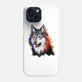 Cute Wolf Drawing Phone Case