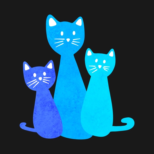 Blue Cats by Kelly Louise Art