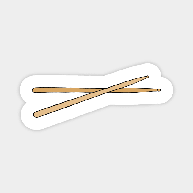 Drum Sticks Concert Illustration Magnet by murialbezanson