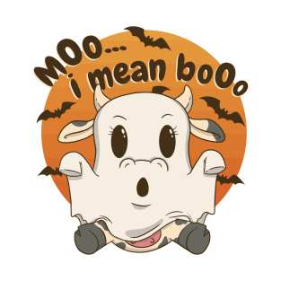 Moo... i mean booo. Cow Ghost Halloween T-Shirt