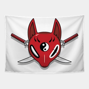 Japanese kitsune mask Tapestry