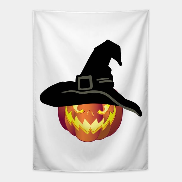 Halloween Pumpkin Jack Lantern Tapestry by sofiartmedia