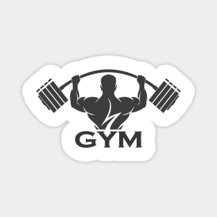 Fitness logo design template, design for gym and fitness club. Logo with exercising athletic man. Magnet