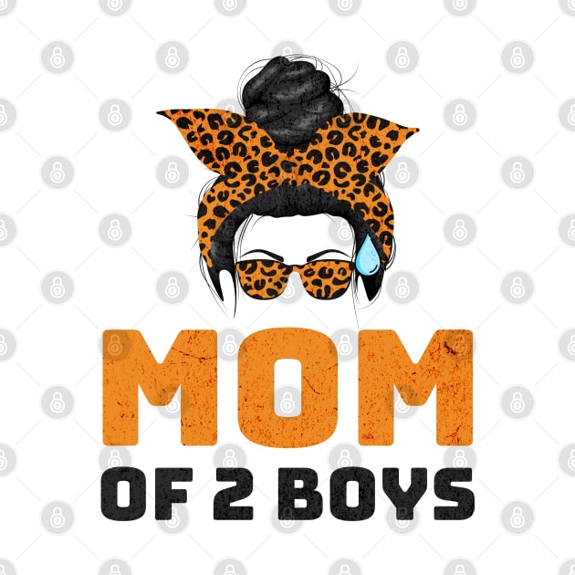 MOM OF 2 BOYS - Leopard Bandana Mom Graphic by Nexa Tee Designs