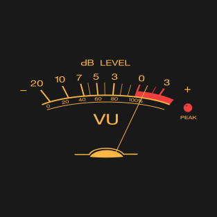 Volume VU Meter Vintage Audio Engineer Recording Studio Gear Head Musician Guitar Shirt