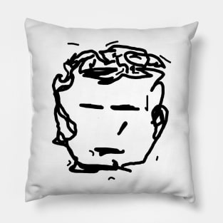 hand drawn face meme funny sticker Pillow