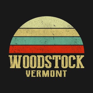 WOODSTOCK VERMONT Vintage Retro Sunset T-Shirt