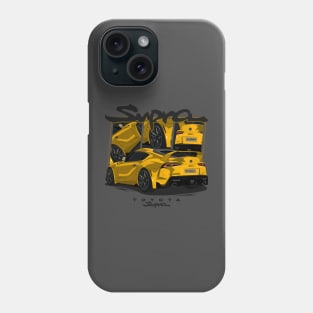 Toyota GR Supra, Supra MK5, JDM Car yellow Phone Case