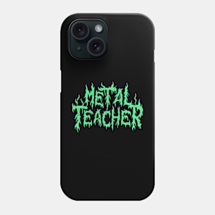 Green Death Metal Teacher Logo Design Phone Case