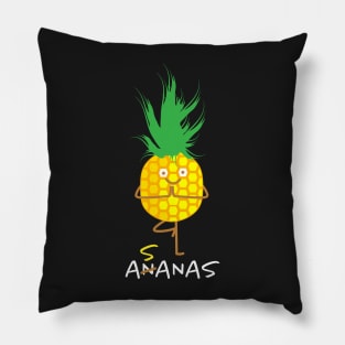 Funny pineapple practices asanas Pillow