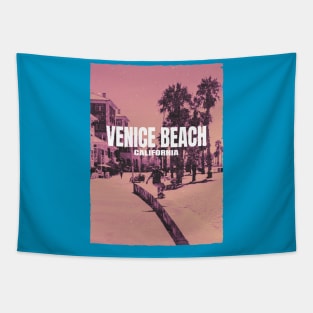 Retro Skater Venice Beach. vintage distressed colors Tapestry