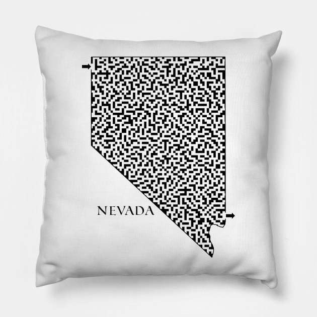 State of Nevada Maze Pillow by gorff